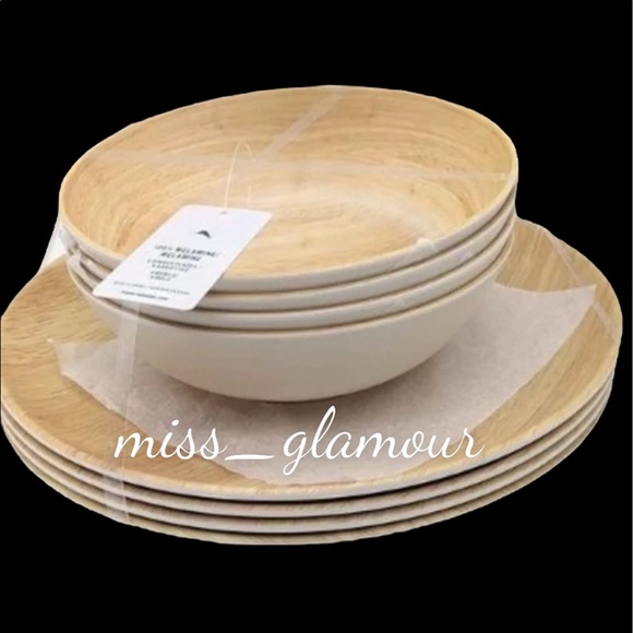 Tommy Bahama Dining 8pc Tommy Bahama Woodgrain Melamine Dinner